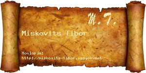 Miskovits Tibor névjegykártya